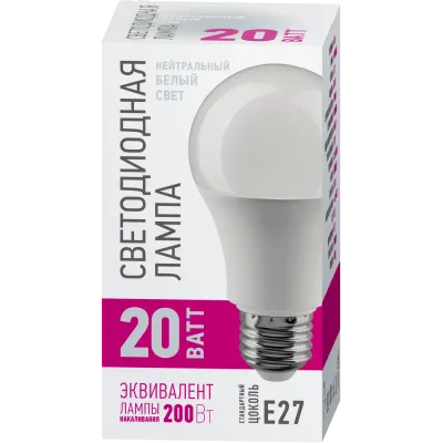 Лампа светодиодная 20 Вт OLL-A60-20-230-4K-E27-PROMO