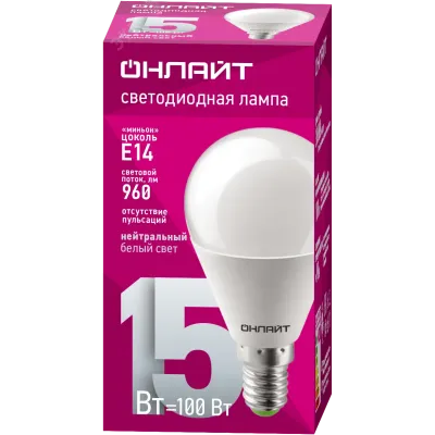 Лампа ОНЛАЙТ 90 459 OLL-G45-15-230-4K-E14-FR