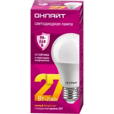 Лампа ОНЛАЙТ 90 535 OLL-A60-27-230-2.7К-E27 (PRO 90-240 В)