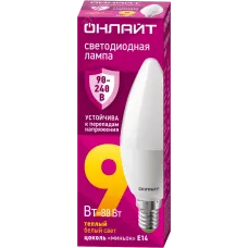 Лампа ОНЛАЙТ 90 537 OLL-C37-9-230-2.7К-E14-FR (PRO 90-240 В)