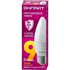 Лампа ОНЛАЙТ 90 539 OLL-C37-9-230-2.7К-E27-FR (PRO 90-240 В)
