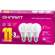 Лампа ОНЛАЙТ 90 602 OLL-A60-11-230-2.7K-E27-PACK3