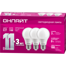 Лампа ОНЛАЙТ 90 603 OLL-A60-11-230-4K-E27-PACK3