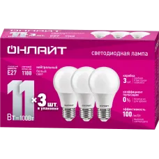 Лампа ОНЛАЙТ 90 603 OLL-A60-11-230-4K-E27-PACK3