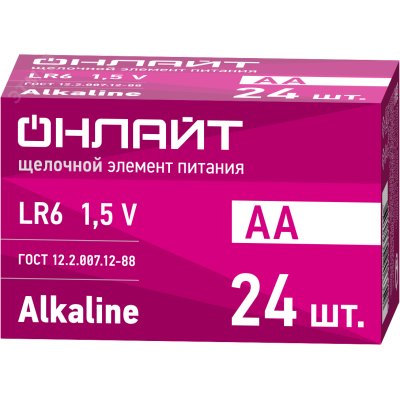Батарейка Онлайт 90 635 OBT-ALK-LR6-BOX24