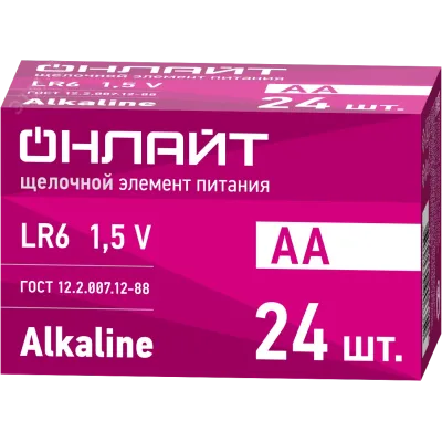 Батарейка Онлайт 90 635 OBT-ALK-LR6-BOX24