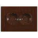 Розетка Intro Accent 6-205-10 , 2X2P+E Schuko, 16А-250В, IP20, СУ, AL/CU, венге