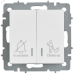 BRITE Выключатель 2-клавишный с индикацией для отелей 10А ВС10-2-9-БрАБ арктический белый IEK