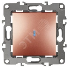12-1102-14 ЭРА Выключатель с подсветкой, 10АХ-250В, IP20, Эра12, медь (10/100/2500)