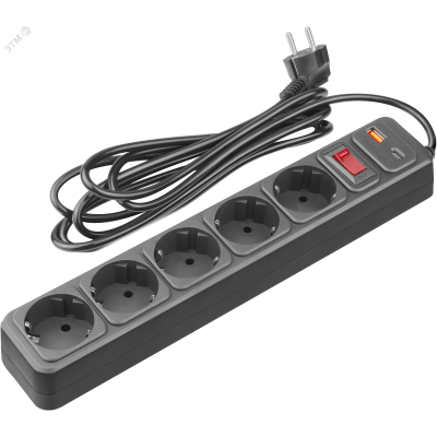 Сетевой фильтр ОНЛАЙТ 90 884 OSP-USB-05-300-ESC-3х0.75-BL