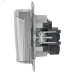BRITE Розетка 1-местная с заземлением с защитными шторками и крышкой 16А IP44 РСбш10-3-44-БрГН металл хром/никель IEK
