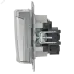 BRITE Розетка 1-местная с заземлением с защитными шторками и крышкой 16А IP44 РСбш10-3-44-БрГН металл хром/никель IEK