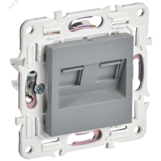 SKANDY Розетка компьютерная двойная RJ45 кат.6 SK-K04Gr серый IEK