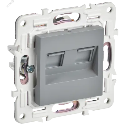 SKANDY Розетка компьютерная двойная RJ45 кат.6 SK-K04Gr серый IEK