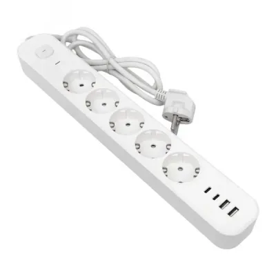 Удлинитель LUX 5 гнезд 2USB 2,4А+2type-C 3 метра 1,5мм2