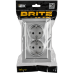 BRITE Розетка 2-местная с заземлением без защитных шторок 16А безвинтовое крепление в сборе РС22-3-БрА алюминий IEK