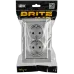 BRITE Розетка 2-местная с заземлением без защитных шторок 16А безвинтовое крепление в сборе РС22-3-БрА алюминий IEK
