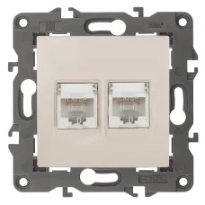 14-3108-02 ЭРА Розетка 2хRJ45, IP20, сл.кость (10/100/1200)