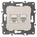 14-3108-02 ЭРА Розетка 2хRJ45, IP20, сл.кость (10/100/1200)