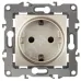 12-2001-04 ЭРА Розетка 2P+E Schuko, 16A-250В, IP20, без м.лапок, Эра12, шампань (10/100/3200)