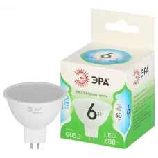 Лампа светодиодная ЭРА GREEN LINE LED MR16-6W-840-GU5.3 GL GU5.3 6 Вт софит яркий белый свет