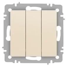 Выключатель Intro Accent 6-106-02 тройной, 10А-250В, IP20, СУ, AL/CU, сл.кость