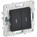 SKANDY Выключатель 2-клавишный проходной с индикацией 10А SK-V10G графит IEK