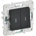 SKANDY Выключатель 2-клавишный проходной с индикацией 10А SK-V10G графит IEK