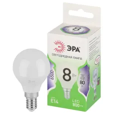 Лампа светодиодная ЭРА GREEN LINE LED P45-8W-865-E14 GL E14 8 Вт шар холодный свет
