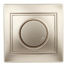 1-401-04 Intro Светорегулятор поворотный, 600Вт 230В, IP20, СУ, Plano, шампань (10/200/2000)