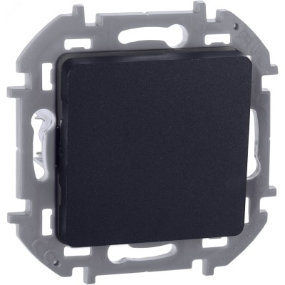 Выключатель 1-клавишный проходной 10АХ безвинтовое крепление антрацит INSPIRIA