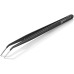 Пинцет захватный прецизионный с направляющим штифтом тонкие зазубренные губки под 45° L-155 мм пружинная сталь чёрная матовая лакировка
