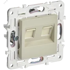 SKANDY Розетка компьютерная двойная RJ45 кат.5E SK-K03B бежевый IEK