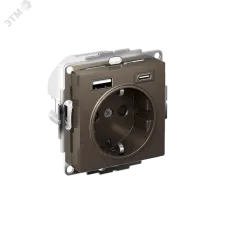 ATLASDESIGN РОЗЕТКА 16А c 2 USB A+C, 5В/2,4А/3,0А, 2х5В/1,5А, механизм, МОККО