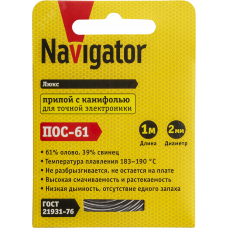 Припой 93 091 NEM-Pos03-61K-2-S1 (ПОС-61, спираль, 2 мм, 1 м)