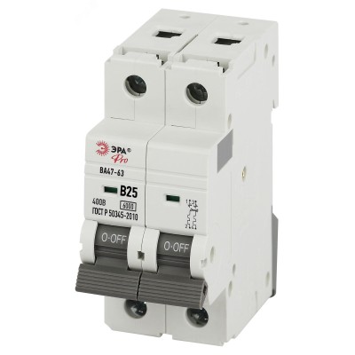 Автоматический выключатель ЭРА PRO VA63-2P25B6 ВА47-63 2P 25А кривая B 6кА