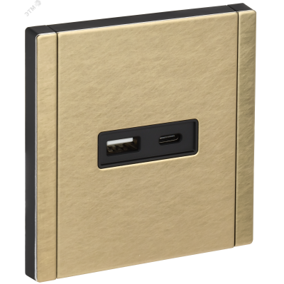 FORTE&PIANO Розетка USB A+C 3,1А FP650M металл шампань IEK