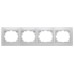 Рамка для розеток и выключателей Intro Plano 1-504-01 на 4 поста горизонтальная, СУ, белый