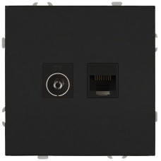 Розетка скрытого монтажа в рамку комбинированная RJ45+TV IP20 антрацит 15-3110-05 Galaxy
