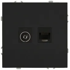 Розетка скрытого монтажа в рамку комбинированная RJ45+TV IP20 антрацит 15-3110-05 Galaxy