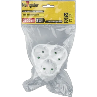 Разветвитель Navigator 94 694 NAD-S-3X-WH 3 гн. (треугольник) б/з