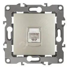 12-3107-04 ЭРА Розетка информационная RJ45, IP20, Эра12, шампань (10/100/3200)