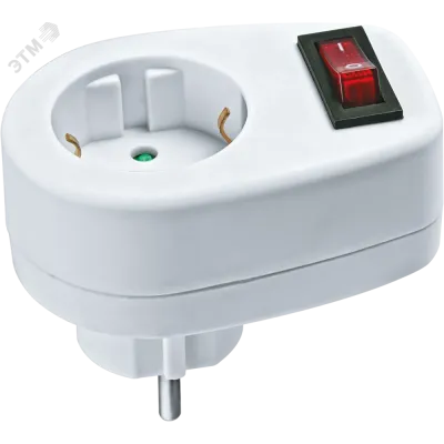 Переходник Navigator 94 669 NAD-1E-СS-WH 1гн. с выкл.