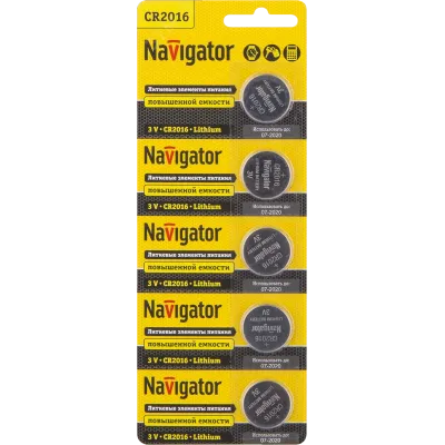 Элемент питания Navigator 94 763 NBT-CR2016-BP5
