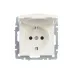BRITE Розетка с заземлением с защитными шторками и крышкой 16А IP44 РСбш10-3-44-БрЖ жемчуг