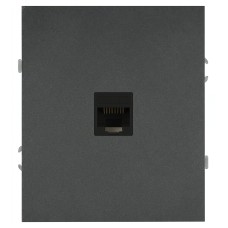 Розетка скрытого монтажа в рамку информационная RJ45 графит 16-3107-06 Arktik