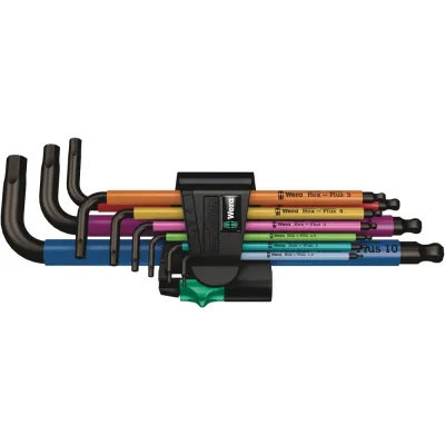 Набор Г-образных ключей с шаром 1.5 - 10 мм 9 предметов. 950/9 Hex-Plus Multicolour BlackLaser 1