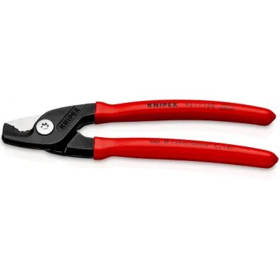 KNIPEX StepCut кабелерез, ступенчатый рез, рез кабель d 15 мм (50 мм2, AWG 1/0), L-160 мм, чёрный, обливные рукоятки, KN-9511160