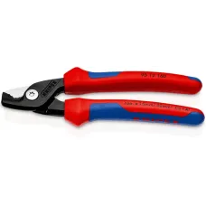 KNIPEX StepCut кабелерез, ступенчатый рез, рез кабель d 15 мм (50 мм2, AWG 1/0), L-160 мм, чёрный, двукомпонентные рукоятки, KN-9512160