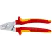 KNIPEX StepCut кабелерез VDE 1000V, ступенчатый рез, рез кабель d 15 мм (50 мм2, AWG 1/0), L-160 мм, диэлектрический, хромированный, двукомпонентные рукоятки, KN-9516